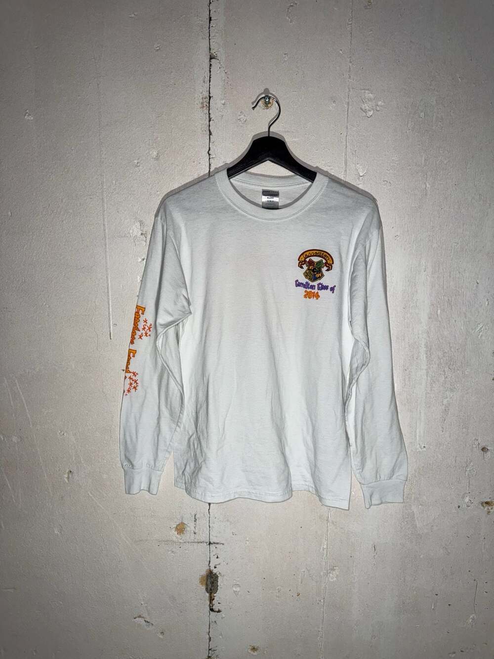 Vintage Jerzees Carrollton Class of 2014 Harry Potter Theme White Long Sleeve Sh